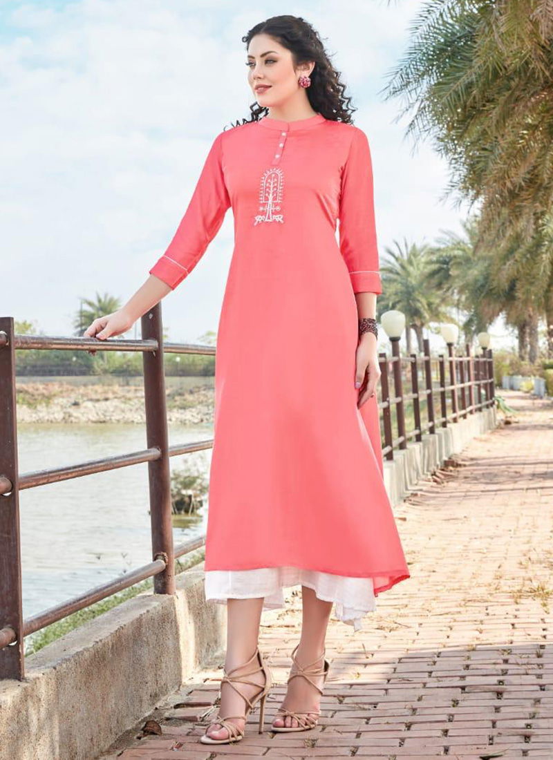 White Stone Pure Modal Viscose Khantil and Hand Work Kurti With Cotton Inner Designer Kurti Collection 4021-4025